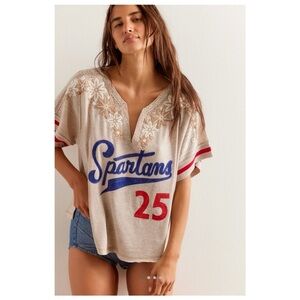 Cheapest on Posh! NWT Spartans Embroidered Varisty Top